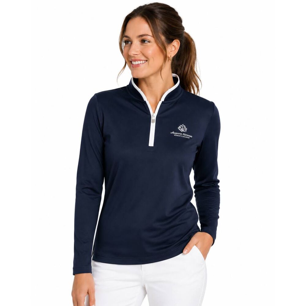 Tory Sport Augusta National Women's Amateur 1/4 Zip Pullover Navy Medium